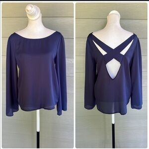 Tobi Crisscross Plunging Back Blouse